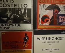 Elvis Costello CDs Collection: Unfaithful Music & Soundtrack Album. 2 CD / My Flame Burns Blue. 2 CD / Blood & Chocolate / Wise Up The Ghost And Other Songs.