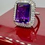 Amethyst Moissanite Halo Ring Image 8
