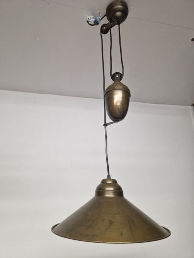 1890/ 1900 Antique French adjustable copper pendant light