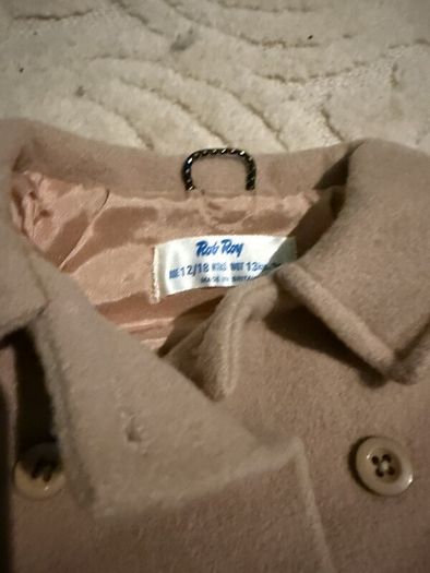 Vintage Rob Roy toddler wool coat, camel, 12-18 months, made in Britain