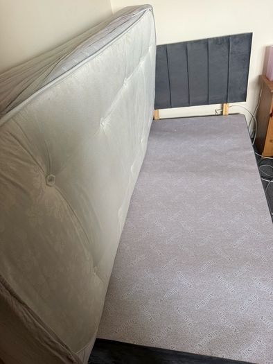 Single Bed Base, Mattress and Headboard