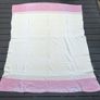 Vintage Pink and Cream Striped Wool Style Blanket Throw Large Image 7