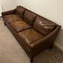 Brown Leather The President Mid Century Sofa by Ingemar Thillmark for OPE-Mobler Image 2