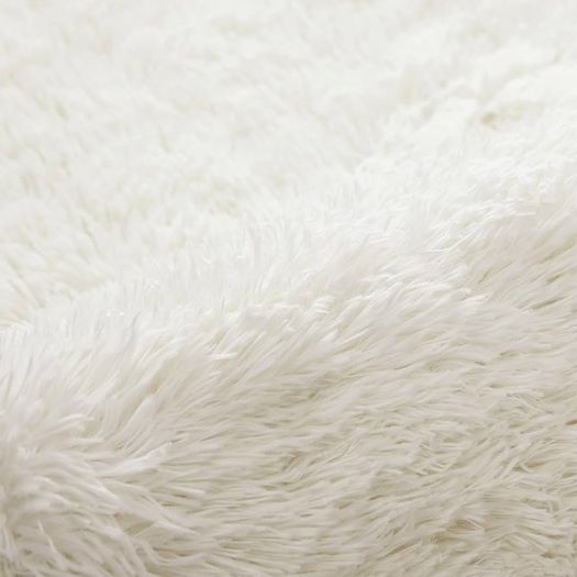 Modern Cream Area Rugs for Bedroom Non-Slip -Modern Fluffy Shaggy Thick Pile Small Rug Non Shedding Easy To clean, 50cm x 80cm