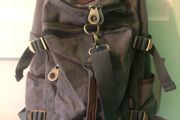 Kaukko grey canvas denim duffel bag backpack rucksack with laptop compartment