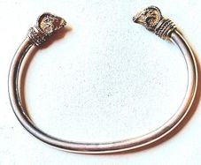 Silver Rams Head Cuff Bracelet Hallmarked