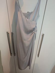 Silver grey fancy long dress mbym
