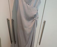 Silver grey fancy long dress mbym