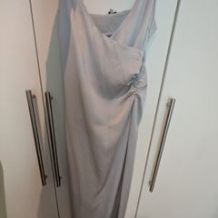 Silver grey fancy long dress mbym