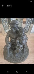 Rare Signed Jeanne Rynhart Limited Edition Bronze "Old Sailor & Boy" (E/750)