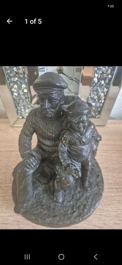 Rare Signed Jeanne Rynhart Limited Edition Bronze "Old Sailor & Boy" (E/750)