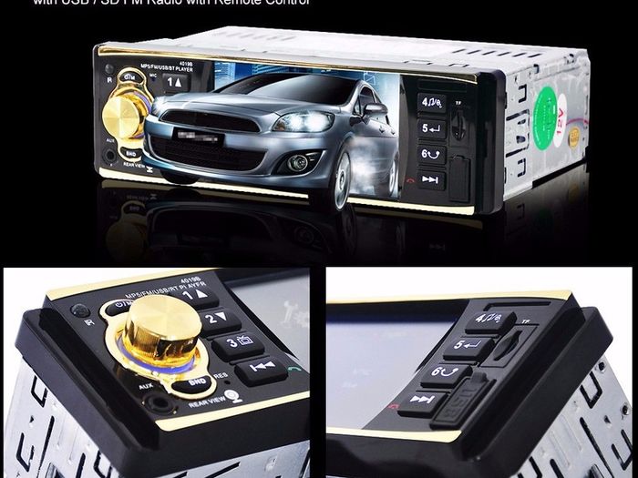 New Car Van 1 One Din MP3 player AUX Car Radio Handsfree Hands Free Audio Stereo USB AUX FM Radio Station Bluetooth Hands Free Handsfree with Wireless Rearview Rear View Camera Remote Option