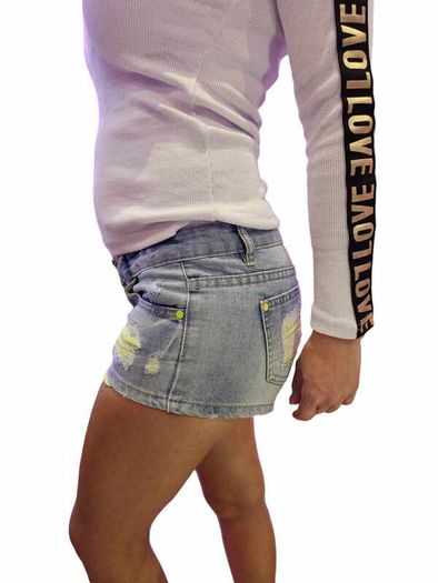 Women's blue neon yellow Shorts XS-34