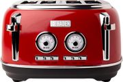 Jersey Steel Blue Toaster 4 Slice  Stainless Steel Retro Toaster  Variable Browning Control  Self Centering Function  Reheat and Defrost Functions MULTIPLE COLOURS AVAILABLE (FREE POSTAGE)