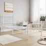Single Metal Bed Frame 90 x x190 cm with Headboard and Footboard Heavy Duty Foundation,Metal Slat Support, White Image 6