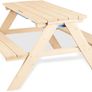 Children's Seat Set for 4 Including 2 Tubs and Removable Worktop for Children from 2 Years Solid Wood Natural Image 2