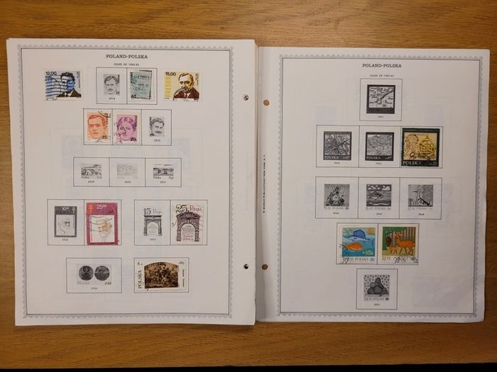 Poland 1946 -1983  Minkus Stamp album pages partially filled