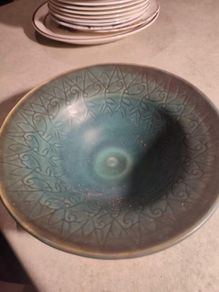 Lovely Small Pottery Bowl Islamic Style Signed Alan 99.