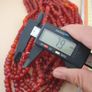 Vintage African Style Orange Red Glass Beads Strands 24 inches Image 5