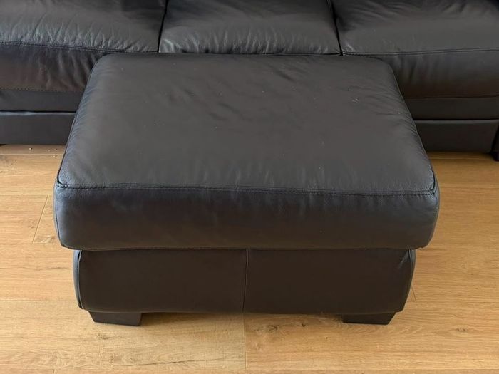 Leather Sofa Armchair & Pouffe