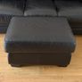 Leather Sofa Armchair & Pouffe Image 4