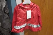 red and silver baby jacket