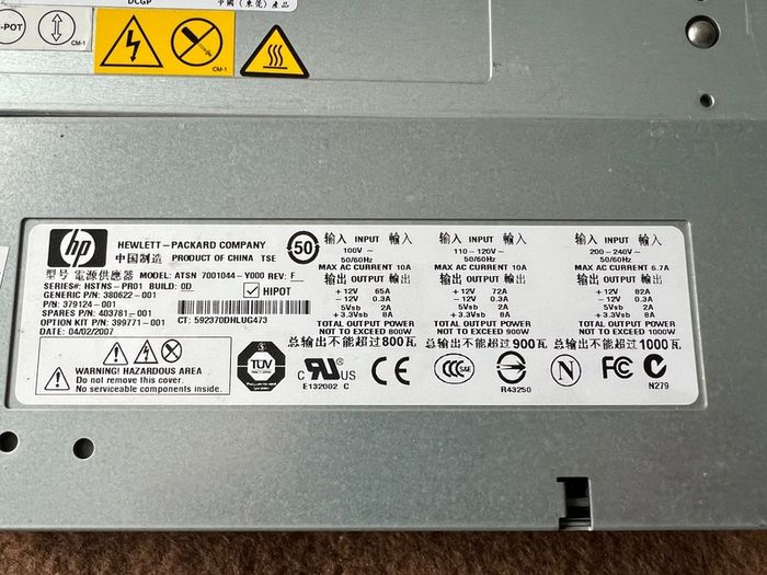 HP DPS-800GB 1000W switching power supply