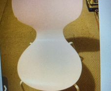 Pale Pink Wooden Chair / white legs