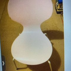 Pale Pink Wooden Chair / white legs