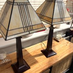 Two Tiffany style Twin Lamps