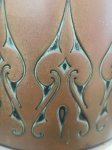 40 cms Daalderop Art Deco Copper and Brass Vase