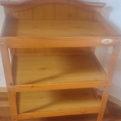 Wooden Baby Changing Table with Storage Shelves