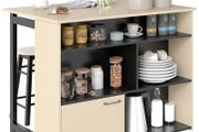 3-pc. Bar set, Bar table with foldable tabletop, 2 bar stools, 6 storage compartments, black+oak, 116 x 70 x 89.5 cm