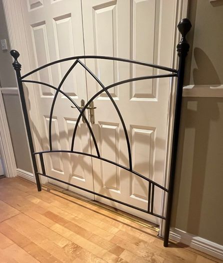 King size black metal headboard