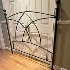 King size black metal headboard