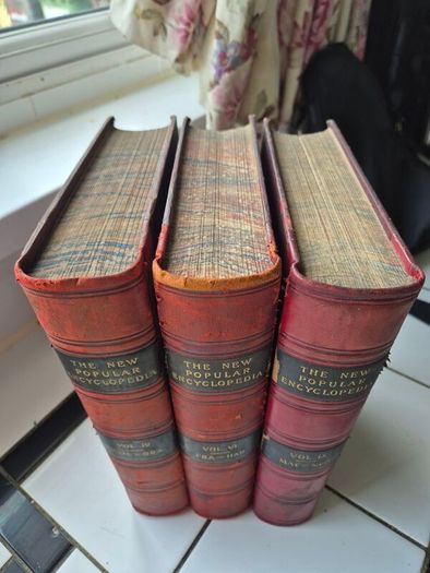 Antique 10 inch 3 volumes encyclopedia books