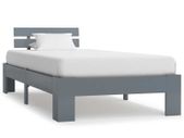 Bed Frame Grey Solid Pine Wood 90x200 cm