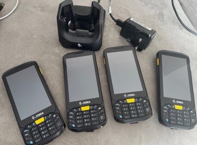 4x Zebra TC20 Keyboard Barcode Scanners & Charger. Great Condition