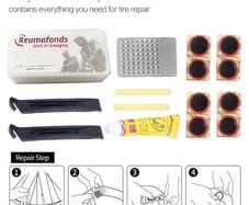 Bike Cycle Bicycle Tyre Puncture Repair Patches Patch Mountain Rubber Tools Kit