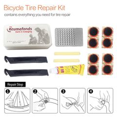 Bike Cycle Bicycle Tyre Puncture Repair Patches Patch Mountain Rubber Tools Kit