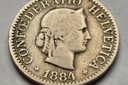 1884 Switzerland 10 Rappen Coin