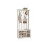 Coat rack with shelf and 7 double hooks vintage country white Image 2