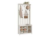 Coat rack with shelf and 7 double hooks vintage country white