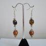 Drop Earrings,Gemstone earrings,Tiger Eye/Orange Aventurine,New,Gift Image 2