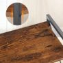 3-Tier Bookshelf, Industrial Corner Bookcase, Display Rack, Metal Frame, for Living Room, Bedroom, Office, Kitchen, Entryway, Rustic Brown and Black Image 5