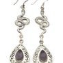 Vintage 925 Sterling Silver & Colour Changing Amethyst Witchy Gothic Snake Earrings Image 3