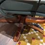 Genuine Vintage Mid-Century Leather Recliner & Footstool Image 5