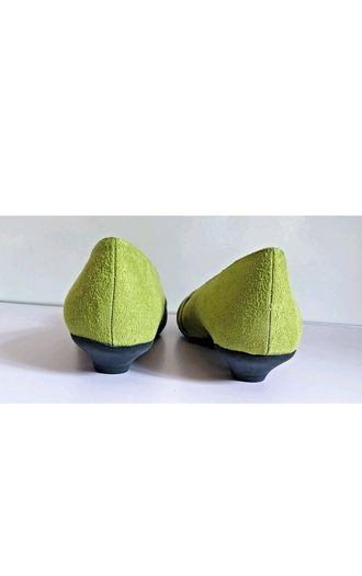 Solada Moda Green Suede Shoes EU36 UK3 Crystal Buckle Low Heel New Boxed  CAN POST