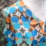 vintage 1960s satin print tunic dress with original belt size M Image 3