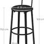 NEW SALE Bar Stools, Set of 2 PU Upholstered Breakfast Stools, 75.4 cm Tall Seat, Footrest, Simple Assembly, Industrial, for Dining Room Kitchen Counter Bar, Rustic Brown and Black Image 4